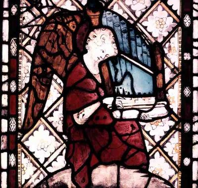 Angel Playing an Organ by French School